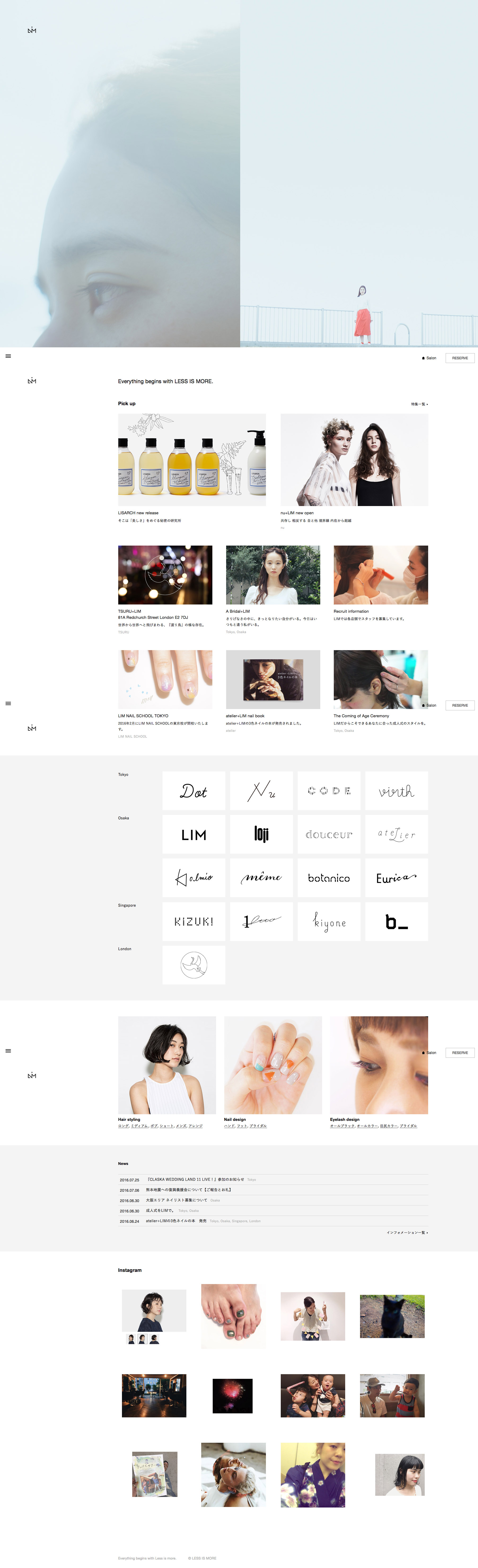 美容室LIMのホームページ